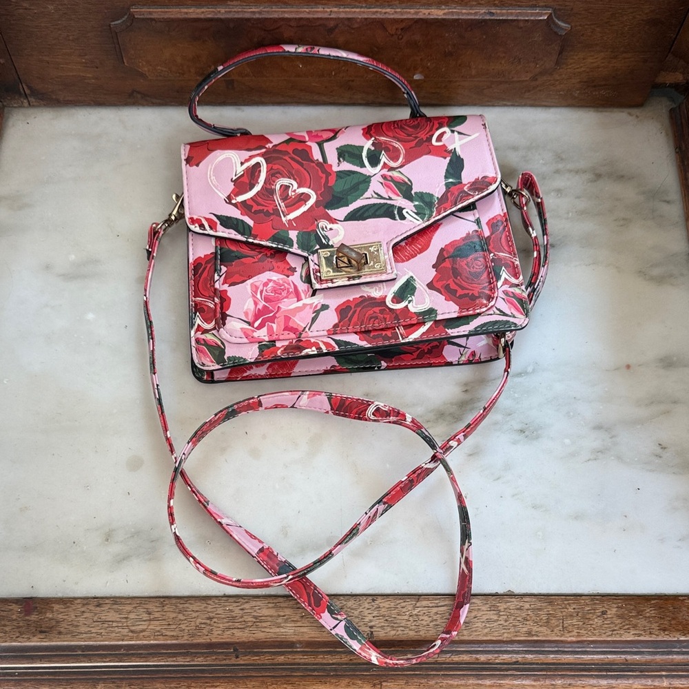 Aldo XO Rose Pink Floral Crossbody Bag